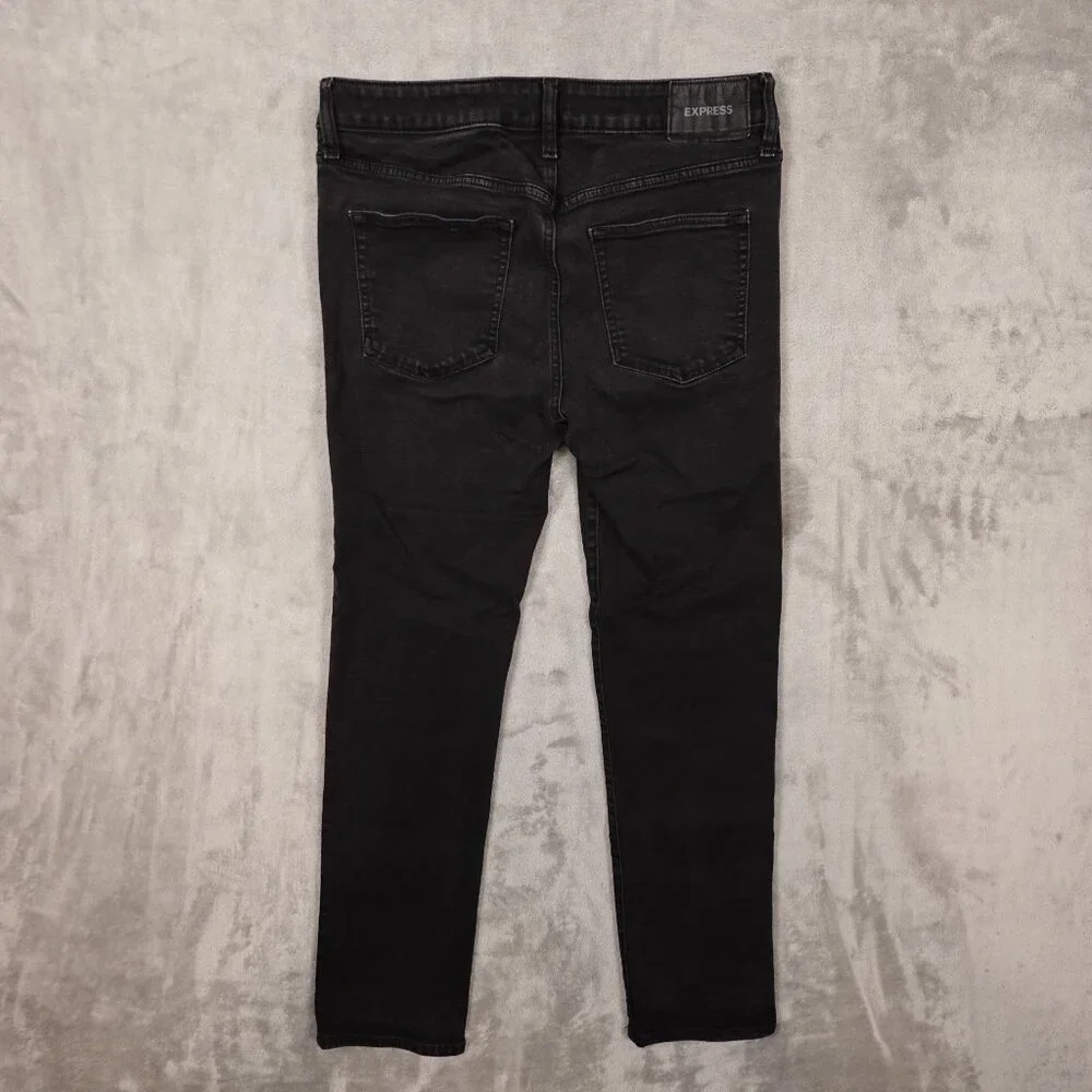 Express Jeans Slim Straight‎ Men's 31x30 Black Denim